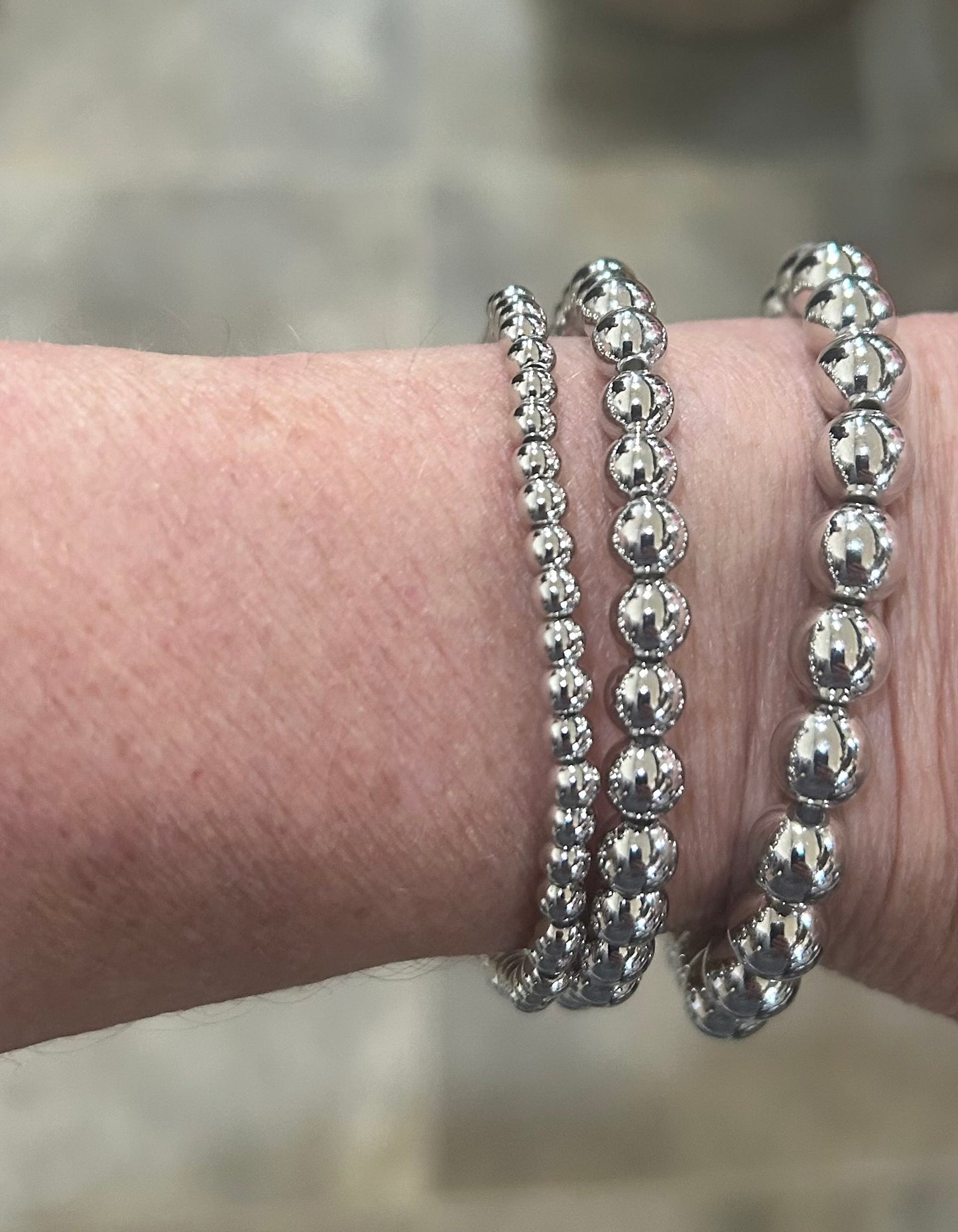 Silver Ball Stretch Bracelet BJ6647