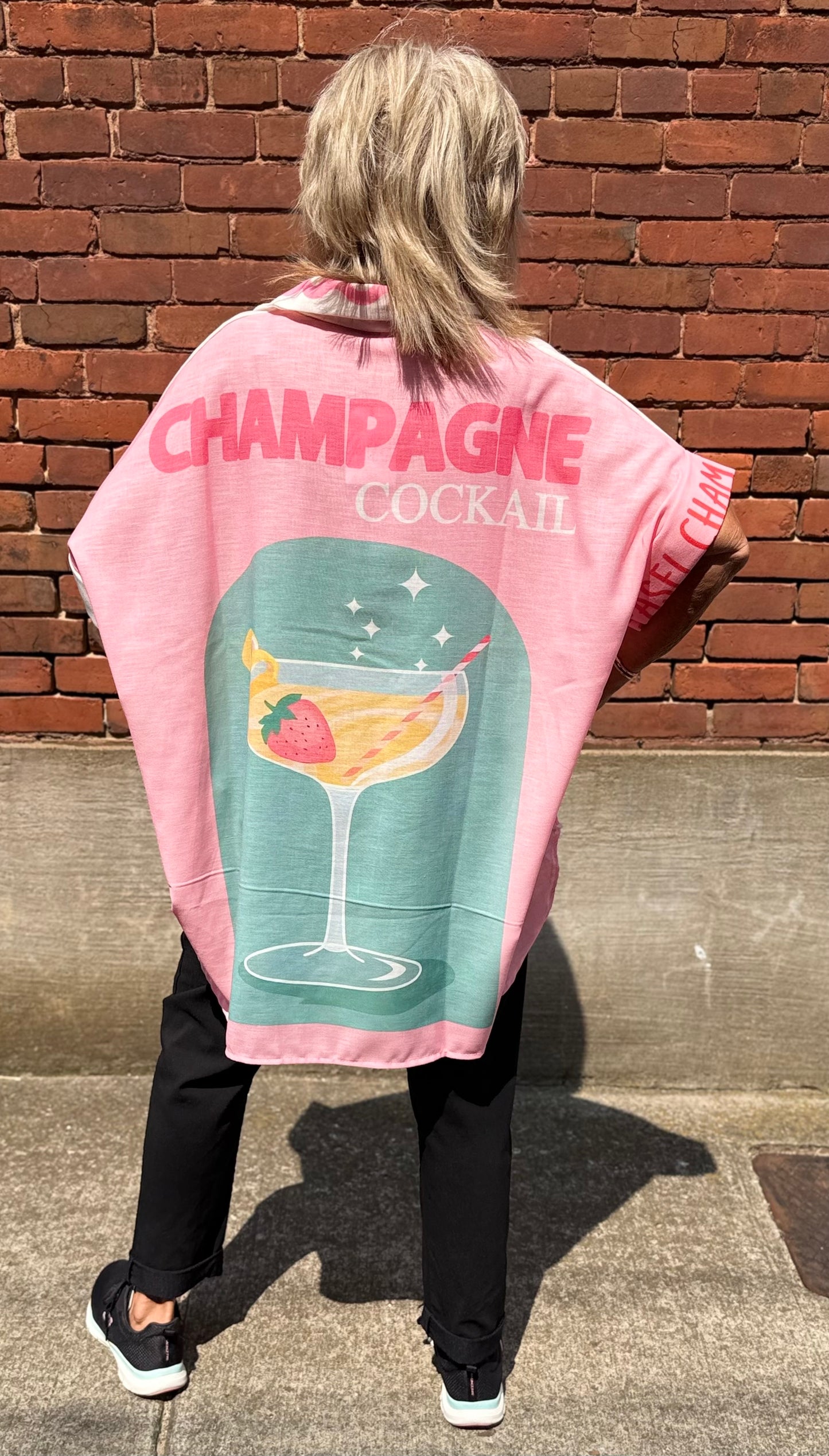 Yolly Oversized Short Sleeve Champagne Shirt