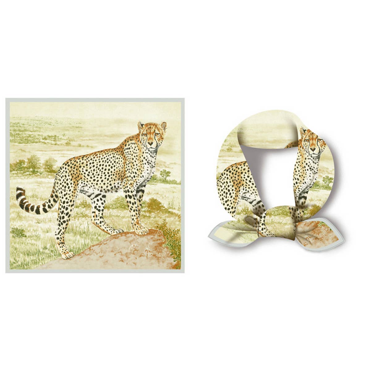 Cheetah Print Fashion Square Scarf