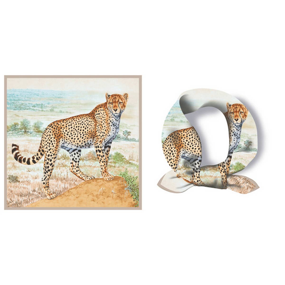 Cheetah Print Fashion Square Scarf