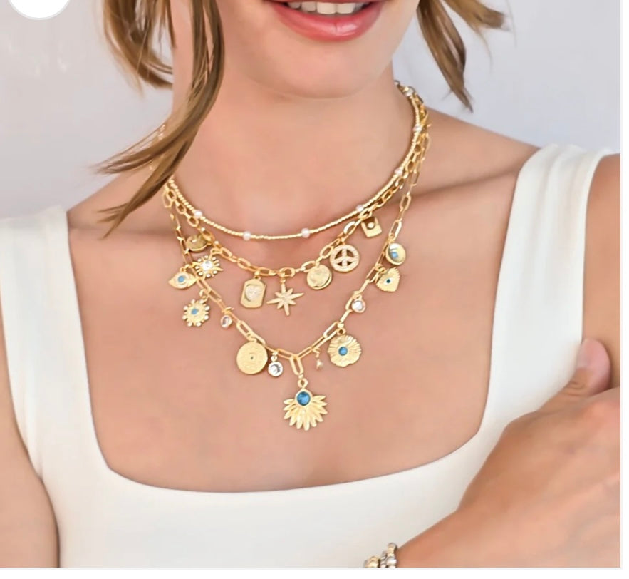 ANK459GD Genuine Small Pearl Necklace