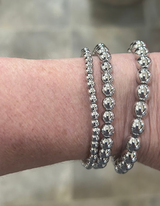 Silver Ball Stretch Bracelet BJ6647