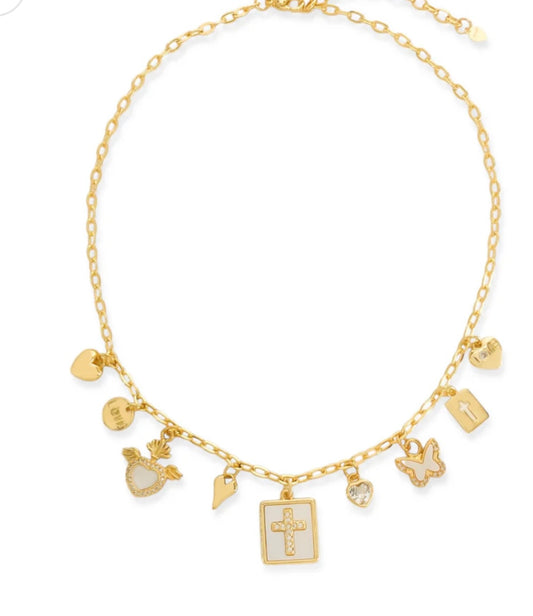 ANK106 14 K Gold filled  Cross Charm Necklace