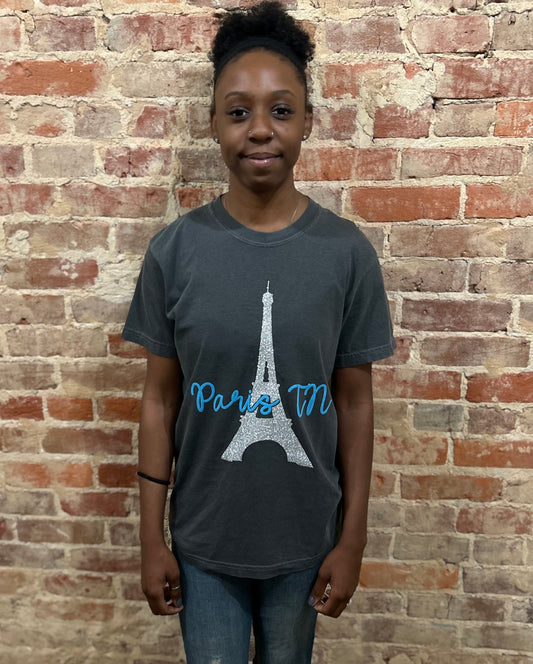 Silver Eiffel Tower Paris tn. T Shirt