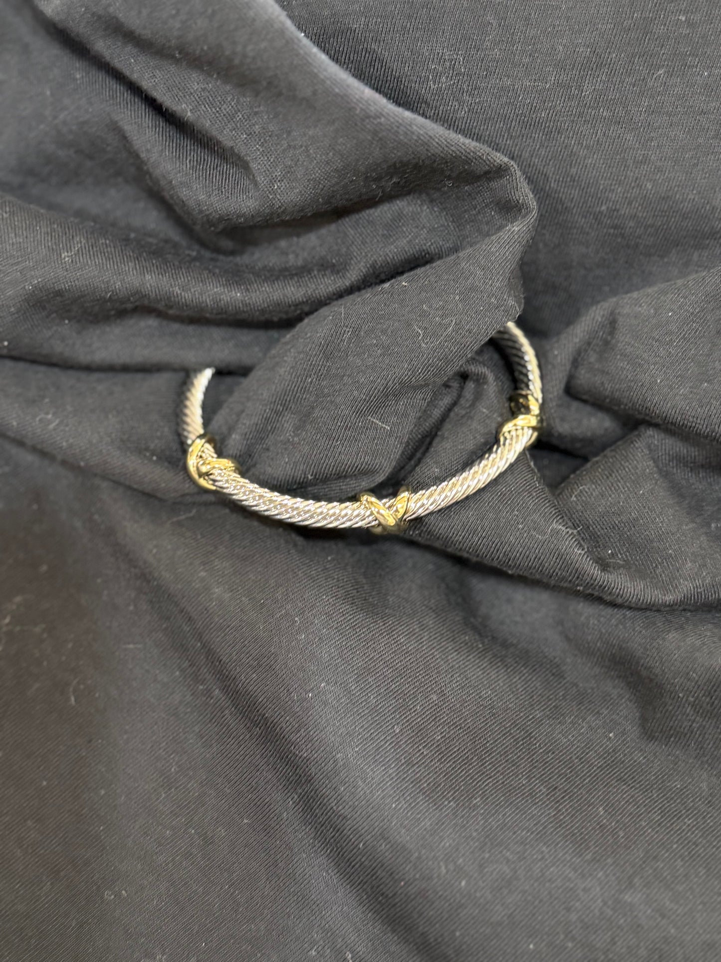 Designer-Inspired Two-Tone Cable Bracelet 24148 – La Tour Salon of Paris