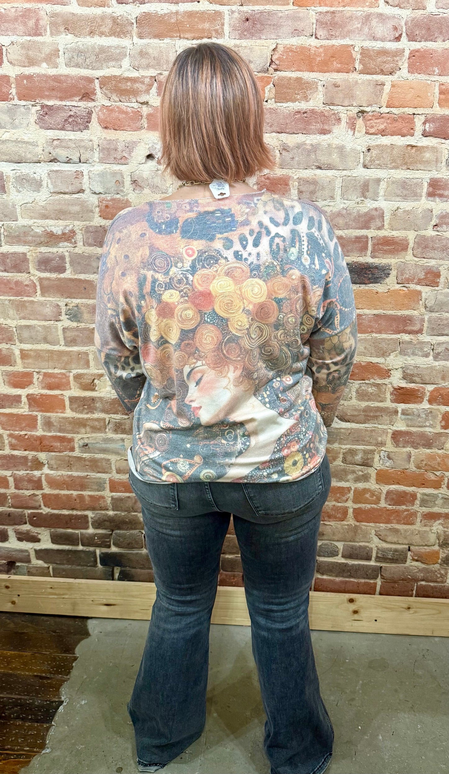 Artistic Swirl & Leopard Print Sweater PM015 – La Tour Salon of Paris