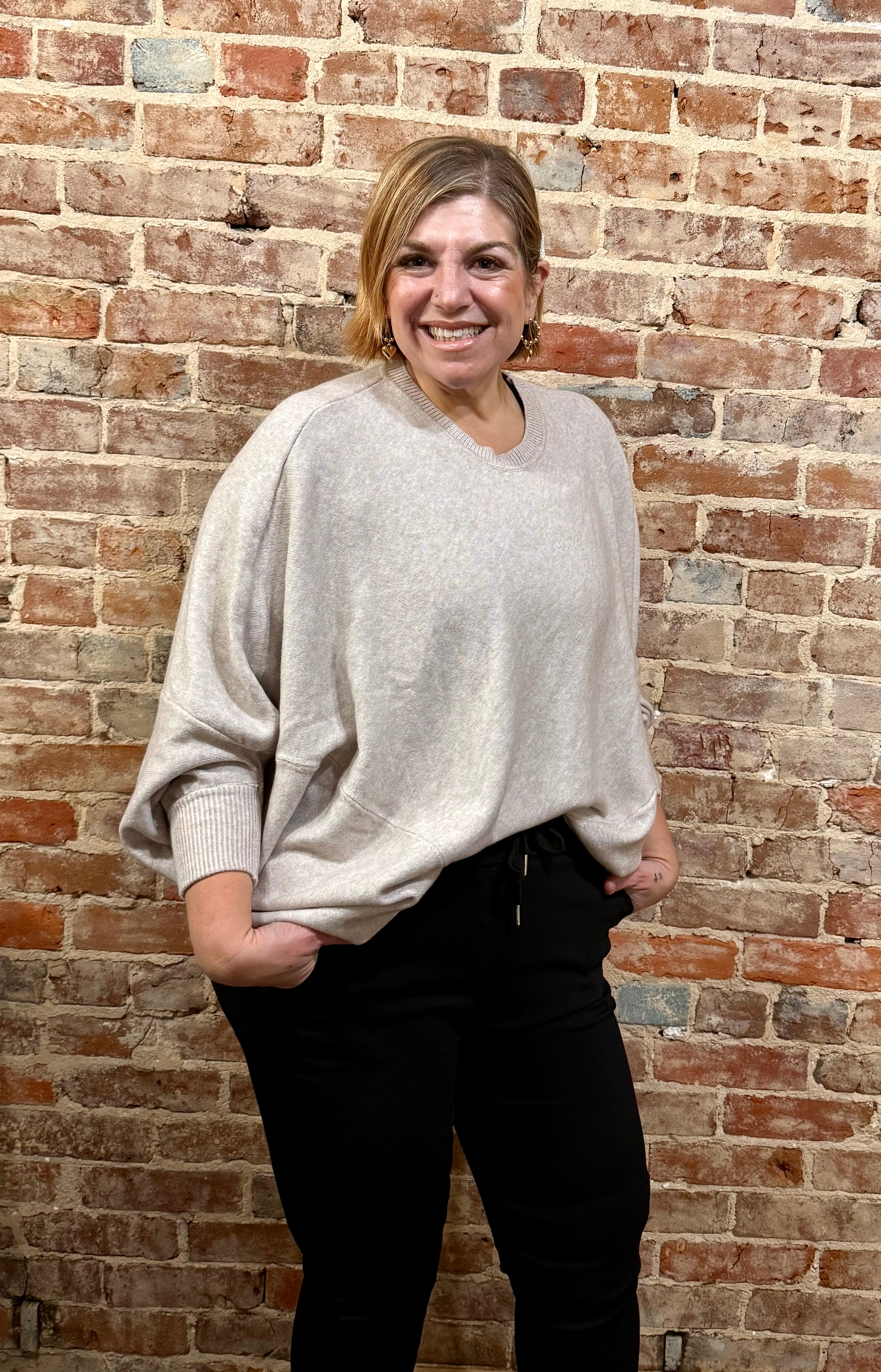 Batwing Sweater –  Cream –  La Tour Salon of Paris