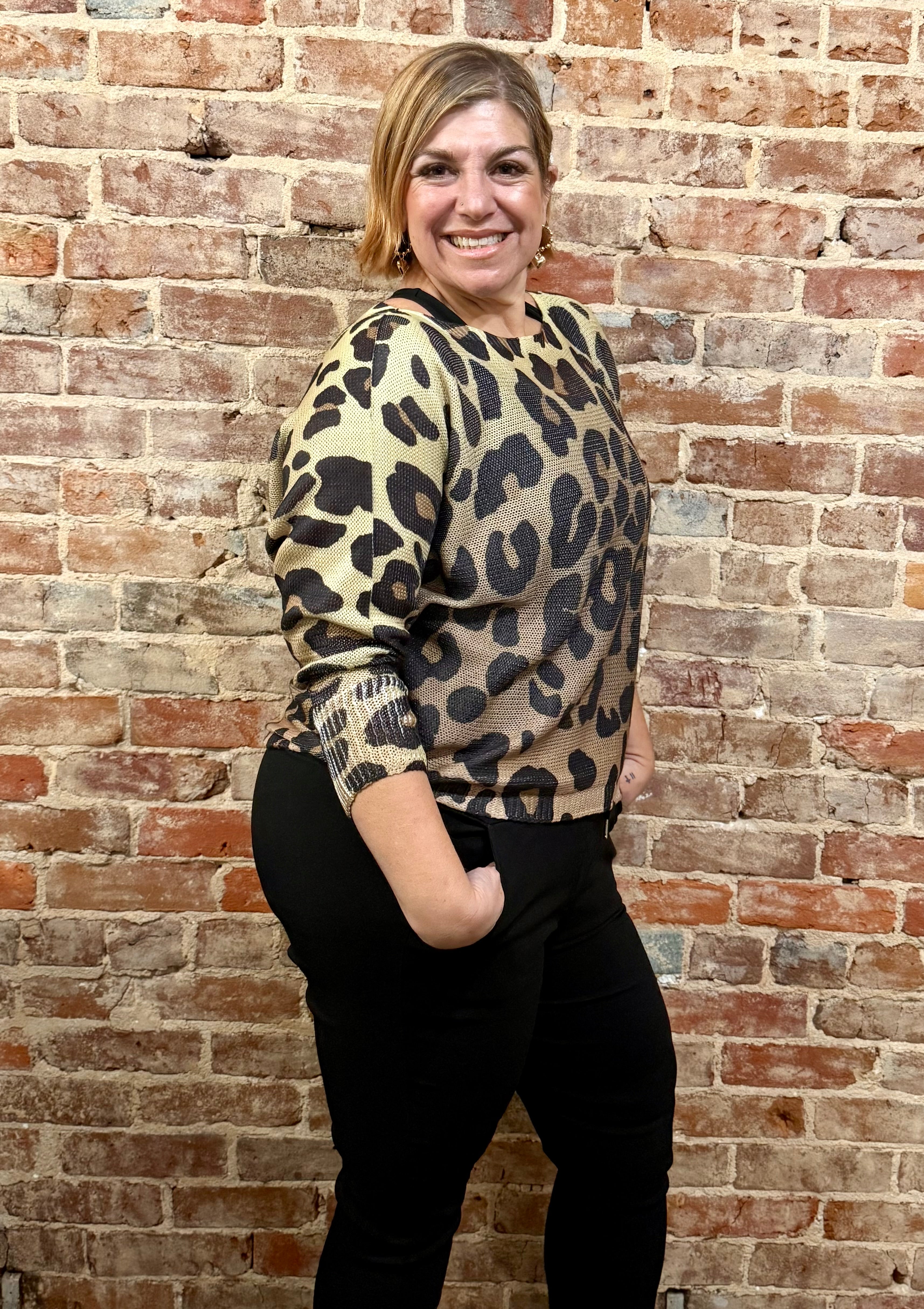 Leopard Print Sweater LV50 – La Tour Salon of Paris