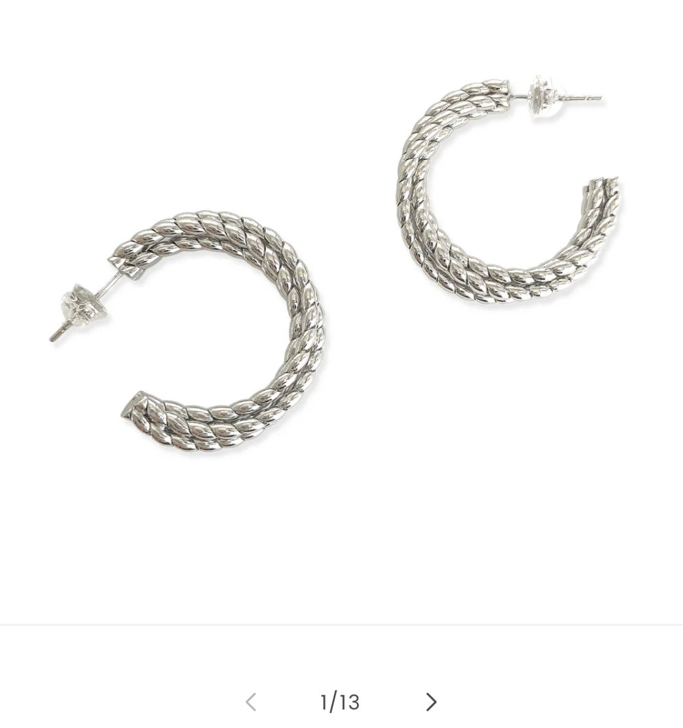 LER246 Twisted Hoops Earrings