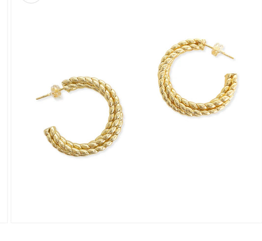 LER246 Twisted Hoops Earrings
