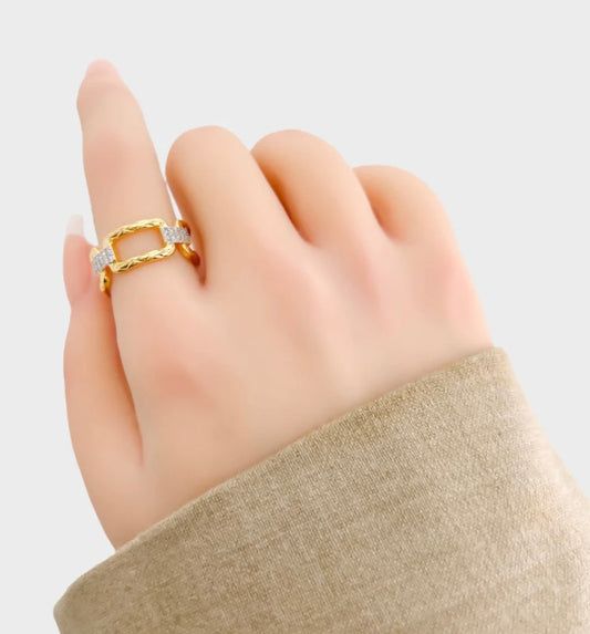 LRN369 Two Toned Ring