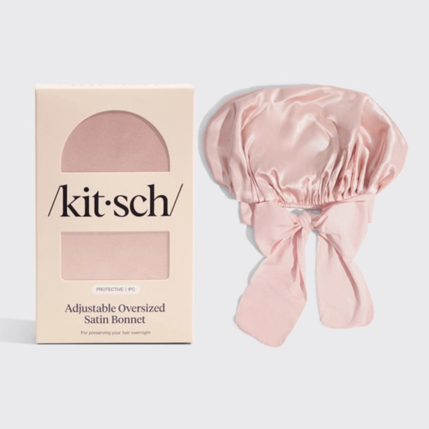 Kitsch Oversized Satin Sleep Bonnet – Blush