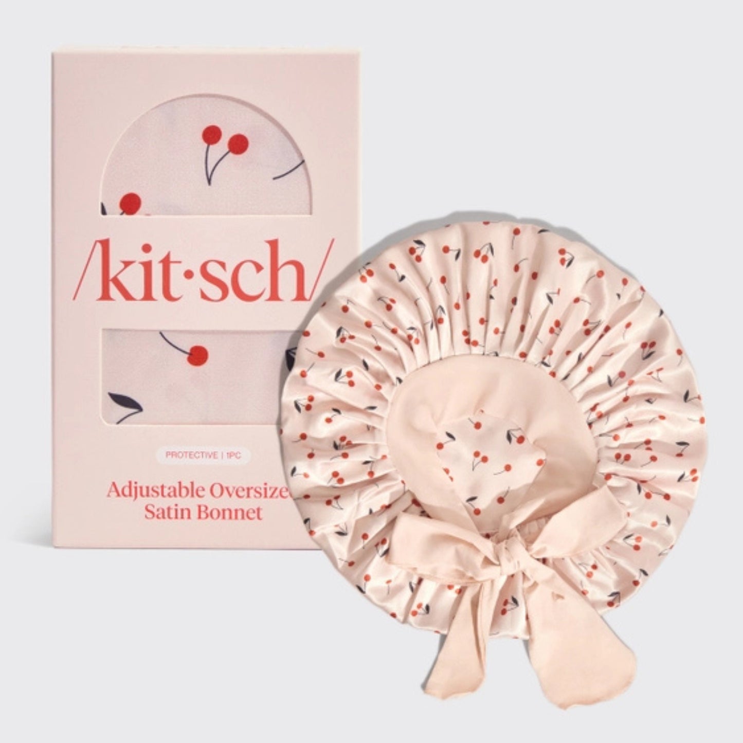 Kitsch Satin Sleep Bonnet – Cherry Print