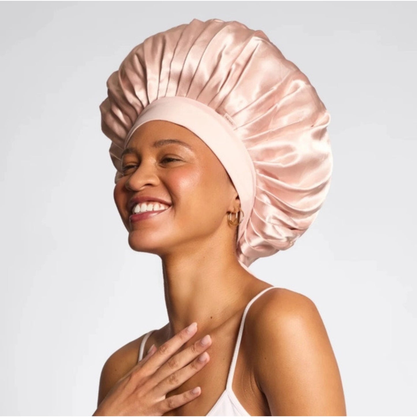 Kitsch Oversized Satin Sleep Bonnet – Blush