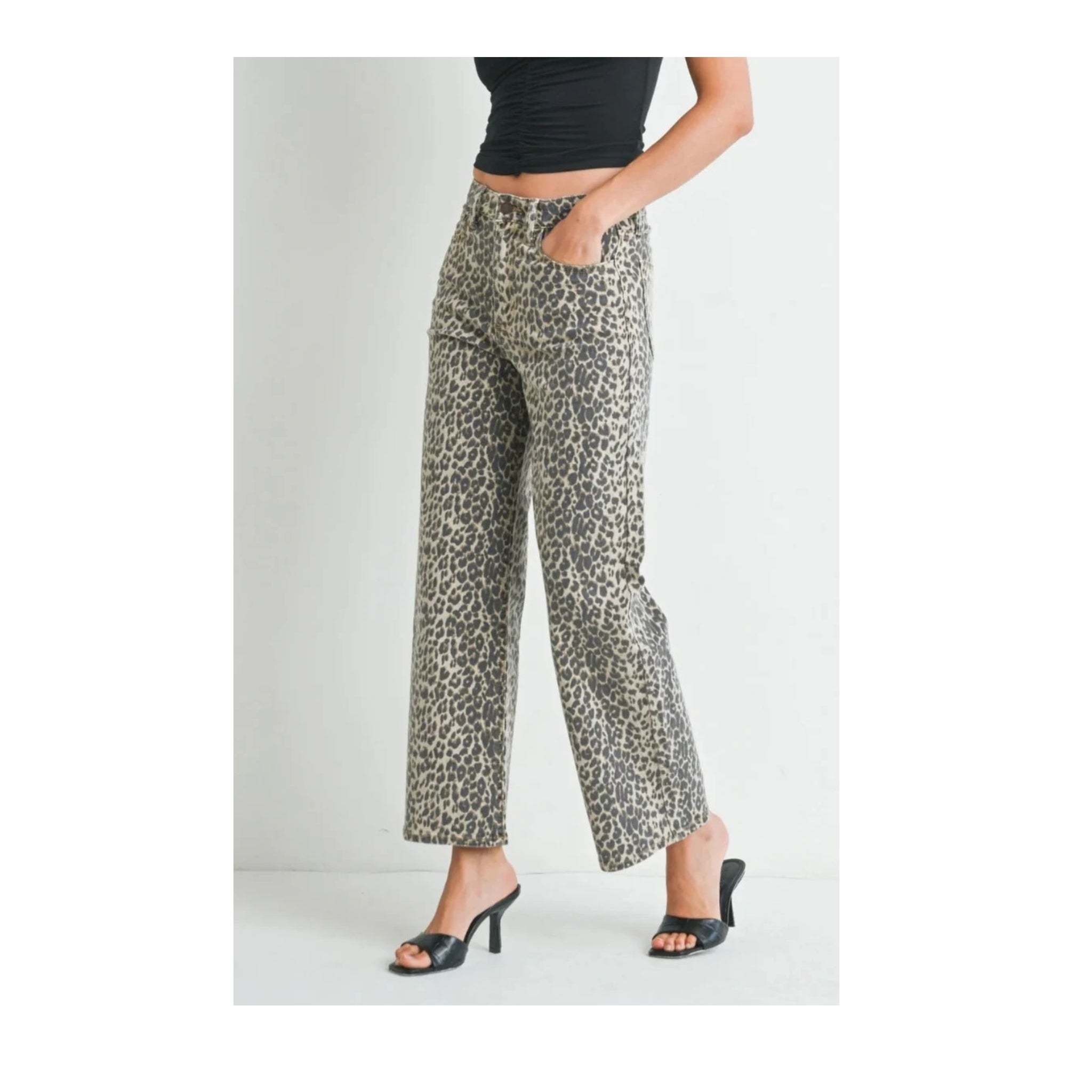 Just Black Leopard Straight Leg Jeans – La Tour Salon of Paris