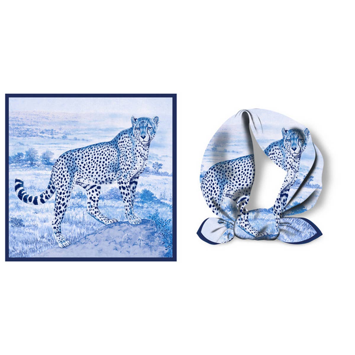 Cheetah Print Fashion Square Scarf