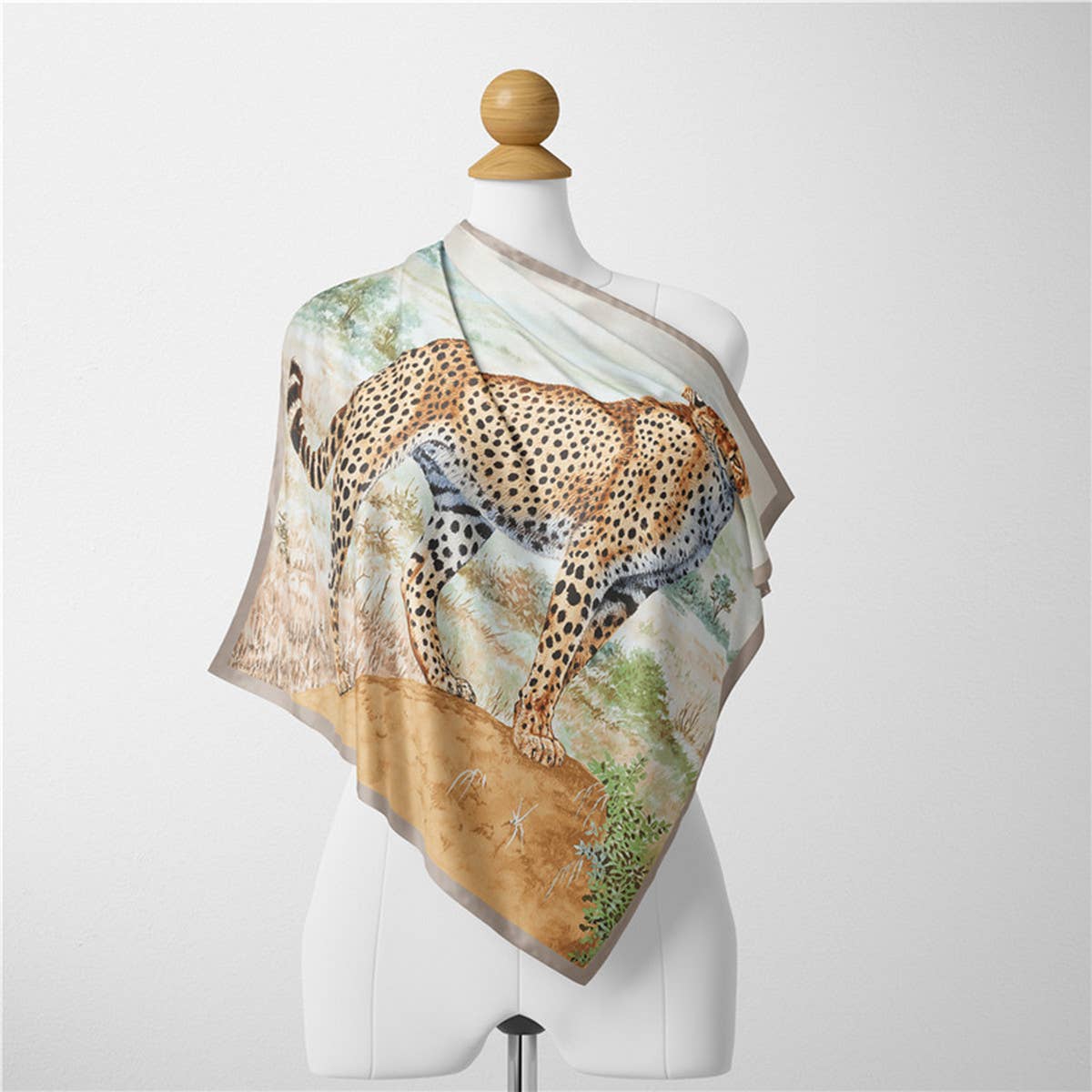 Cheetah Print Fashion Square Scarf