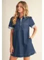 Jodifl Denim Short Sleeve Shift Dress | Casual Chic Style
