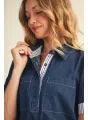Jodifl Denim Short Sleeve Shift Dress | Casual Chic Style