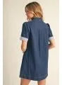 Jodifl Denim Short Sleeve Shift Dress | Casual Chic Style