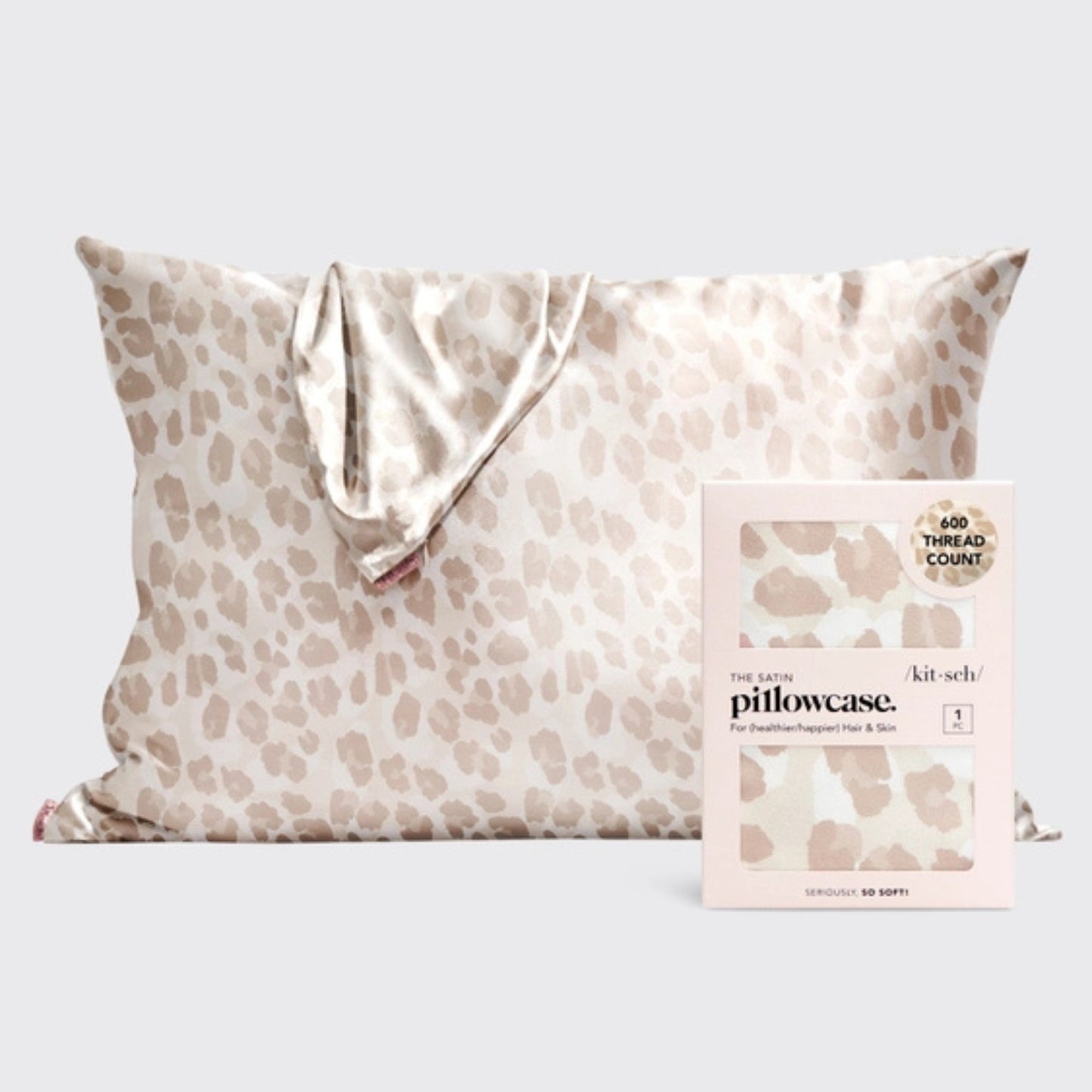 Kitsch Satin Pillowcase – Champagne Leopard Print