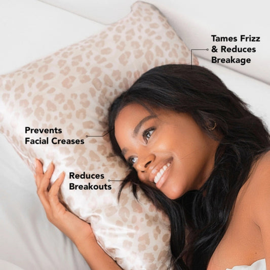 Kitsch Satin Pillowcase – Champagne Leopard Print
