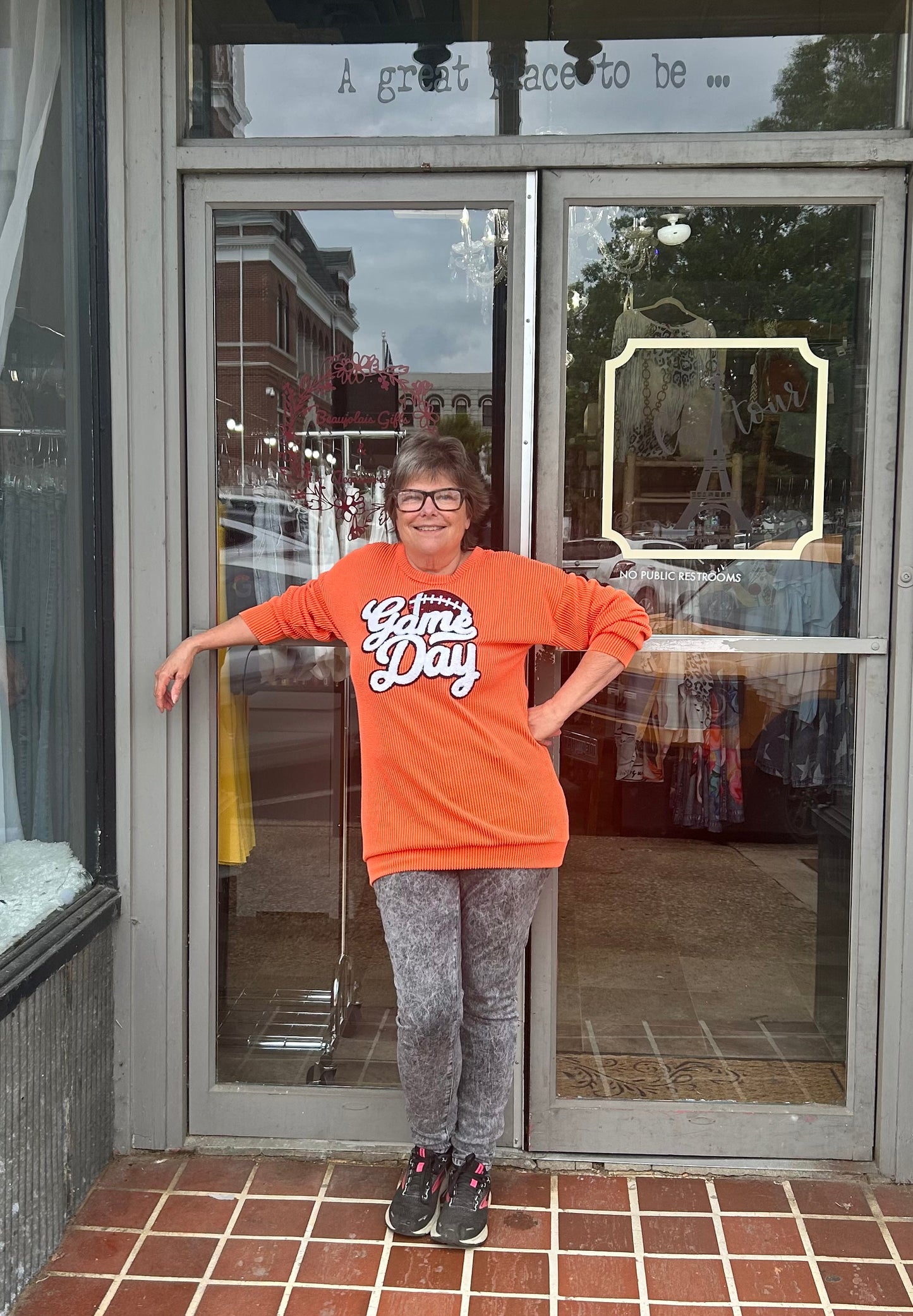 Tangerine Long Sleeve Game Day Tunic Sweatshirt
